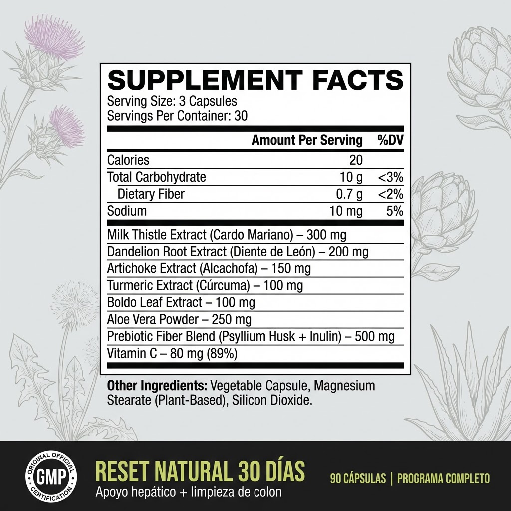 Naturelas™ Detox Hepático y Limpieza de Colon